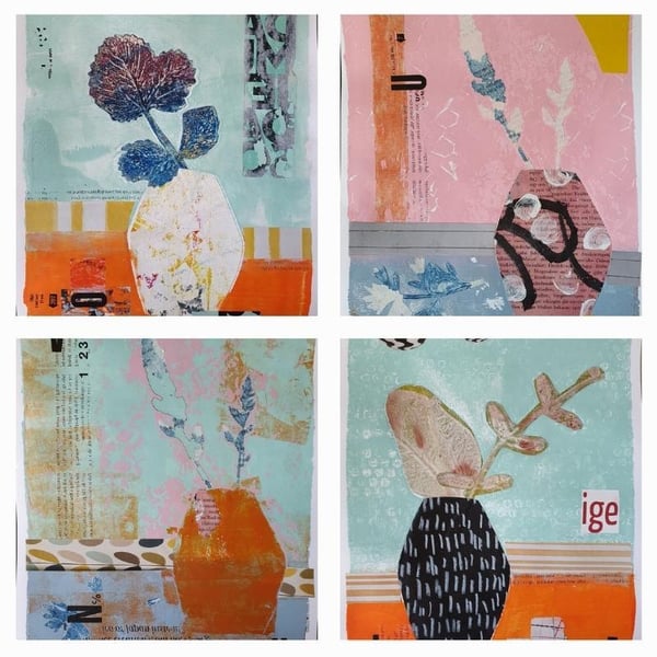 Angela Wegner artwork - chine colle and gelplateprint