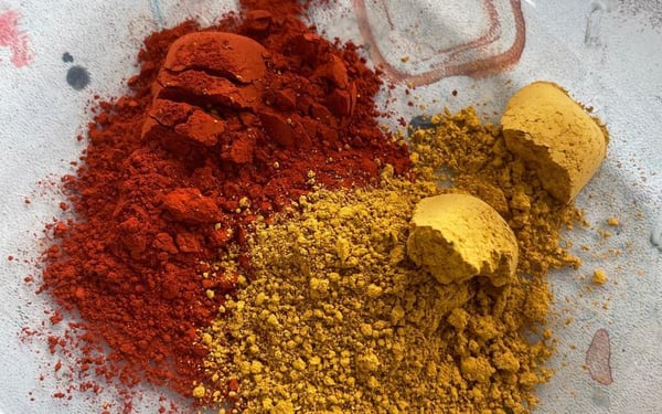 Earth pigments used by Claire Benn in her artwork
