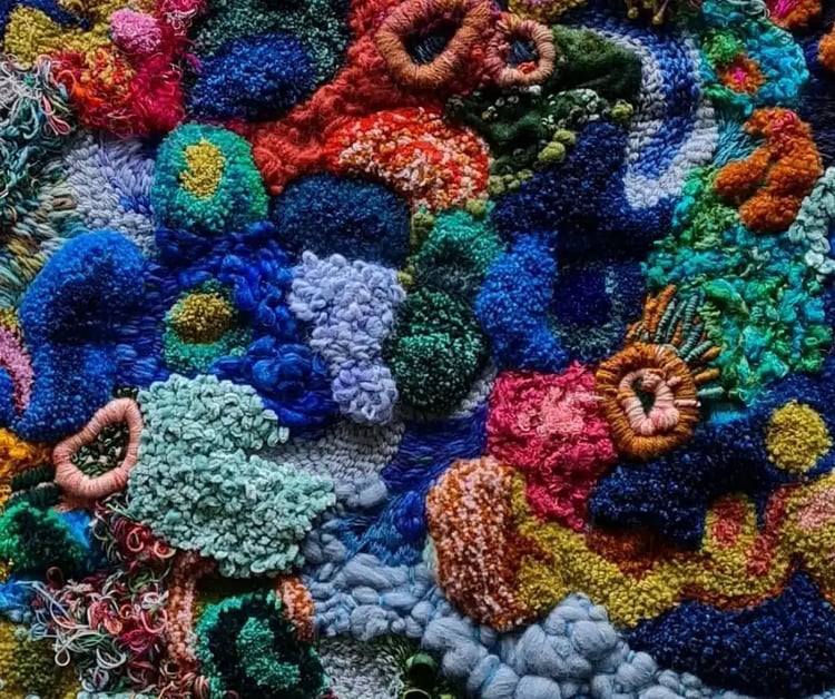 Close up of artwork by Fleur Woods