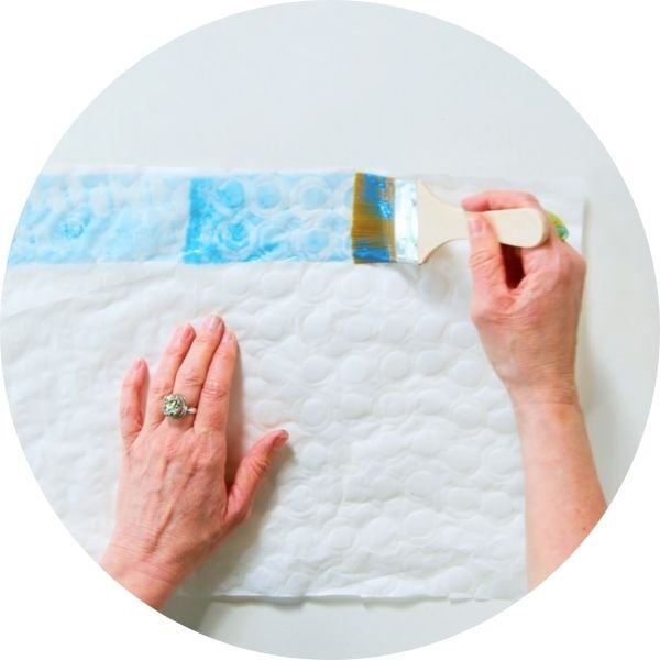 Kagemann Abstract Composition  hand brushing blue paint