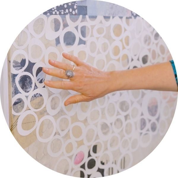Kagemann Abstract Composition  hand on artwork