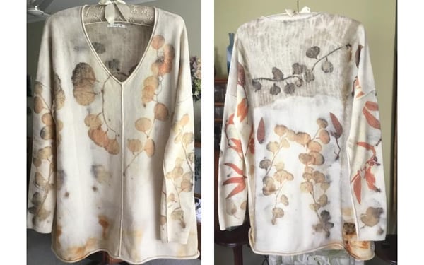 Lynette Warren art - eco-printed jumper