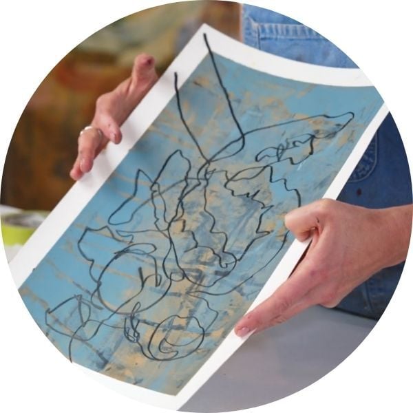 Nicola Bennett drawing with base layer
