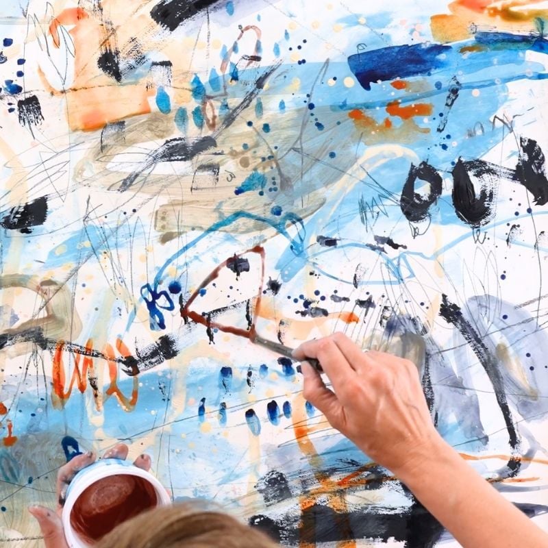 Eva Kaliemn blue painting Eva Kaliemn blue painting