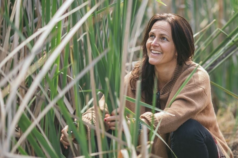 Goodall in the grass