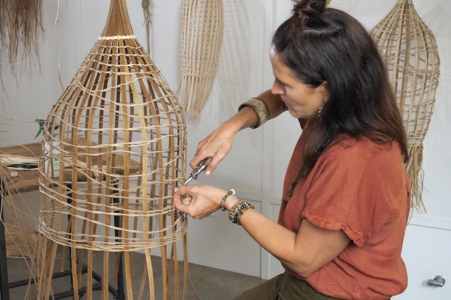 Goodall weaving fish basket