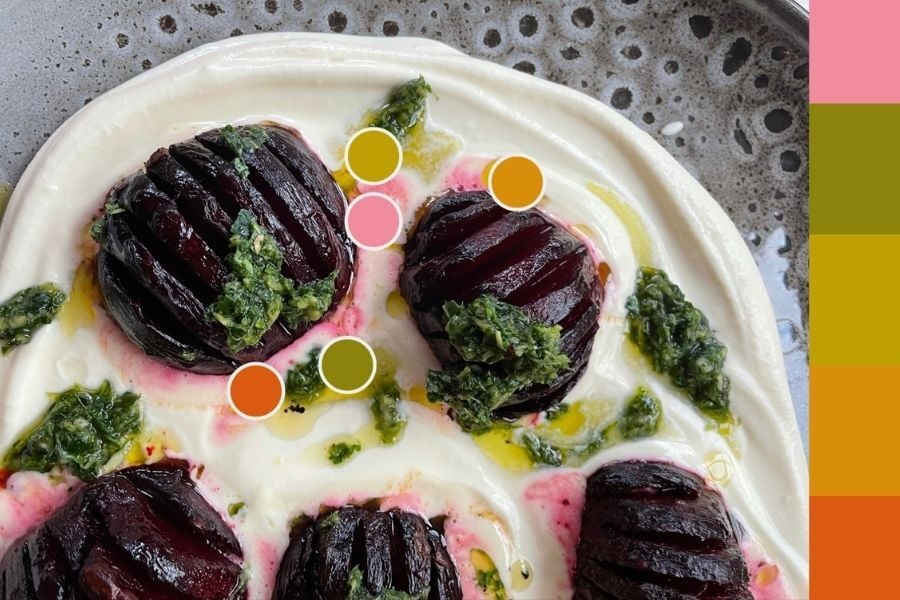 Nicola Bennett colour palette from roasted beets